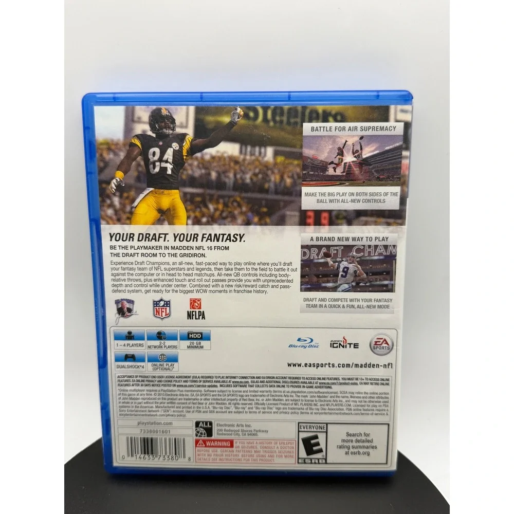 Madden NFL 16 Sony PlayStation 4‎ PS4 EA Sports Football Game Disc & Case